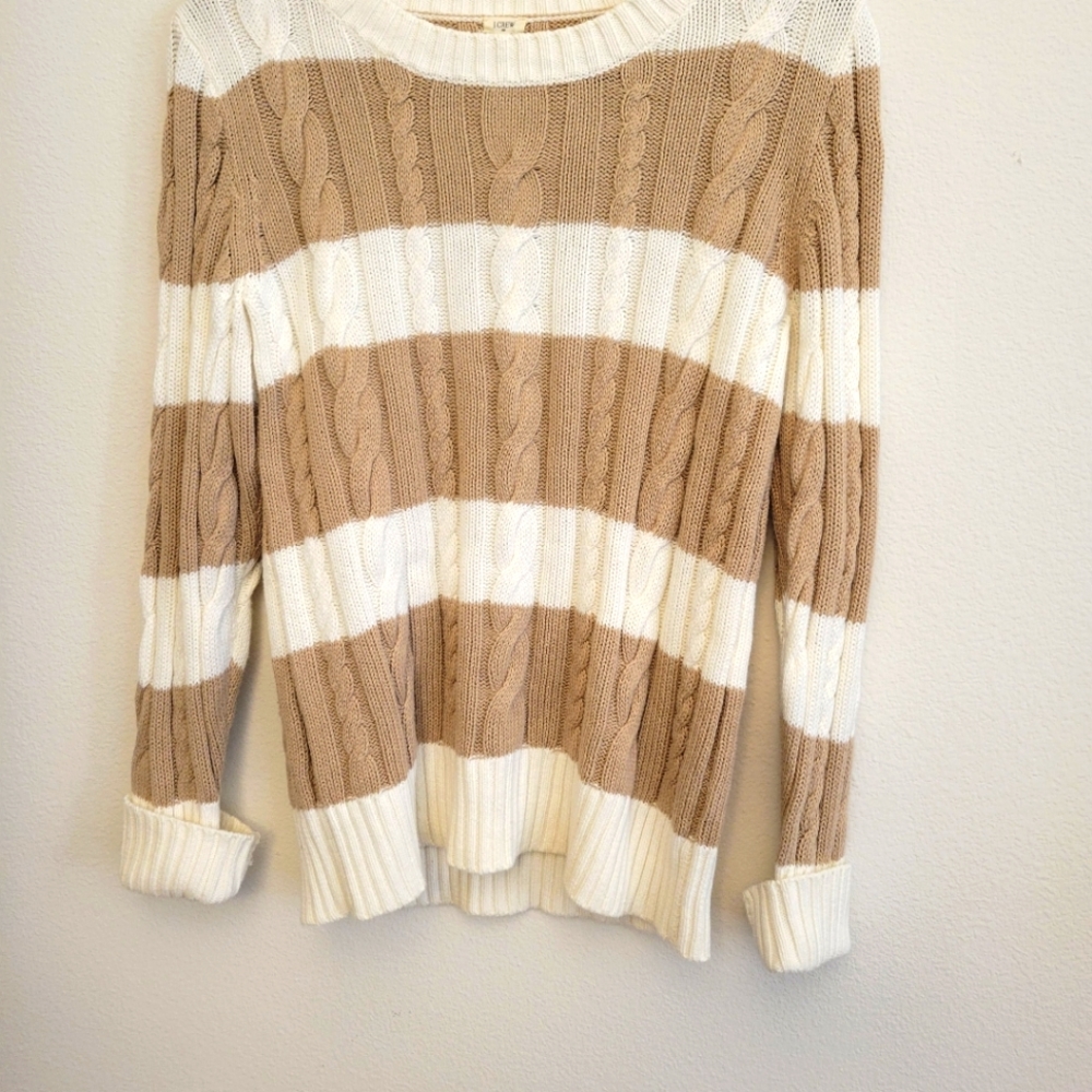 J. Crew Sweater tan and Cream size M